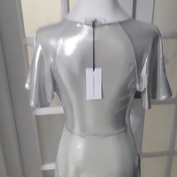 Silver Metallic Cut-Out Dress - Picture 7 of 10